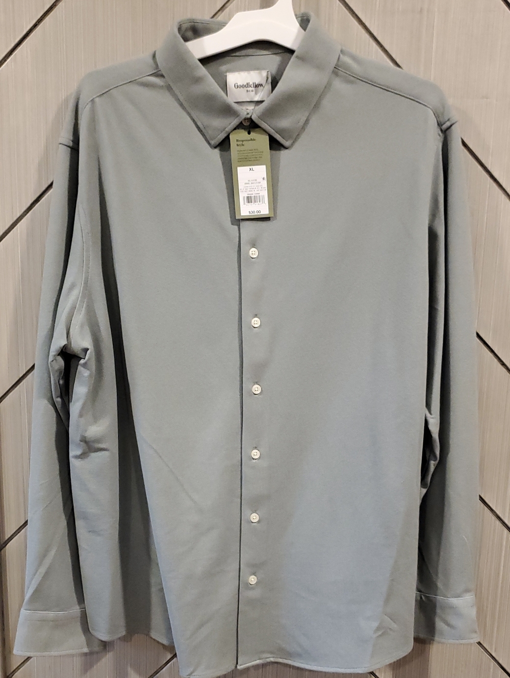 Goodfellow & Co Men's Light Gray Button-Down Dress Shirt